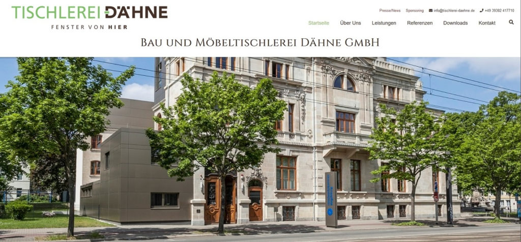 Mahnix Webdesign Referenz - Bau-und Möbeltischlerei Dähne GmbH